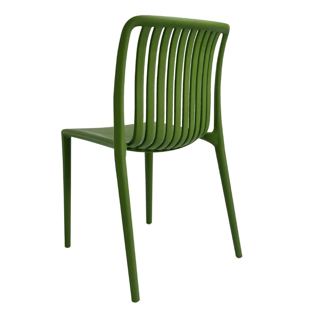 Bolero Verona Café Chairs Forest Green (Pack 2)