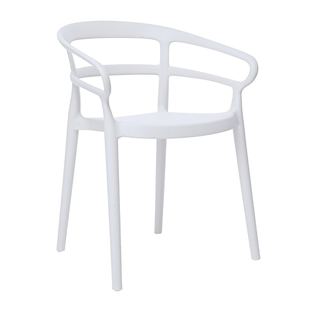 Bolero Mateo Café Chairs White (Pack 2)