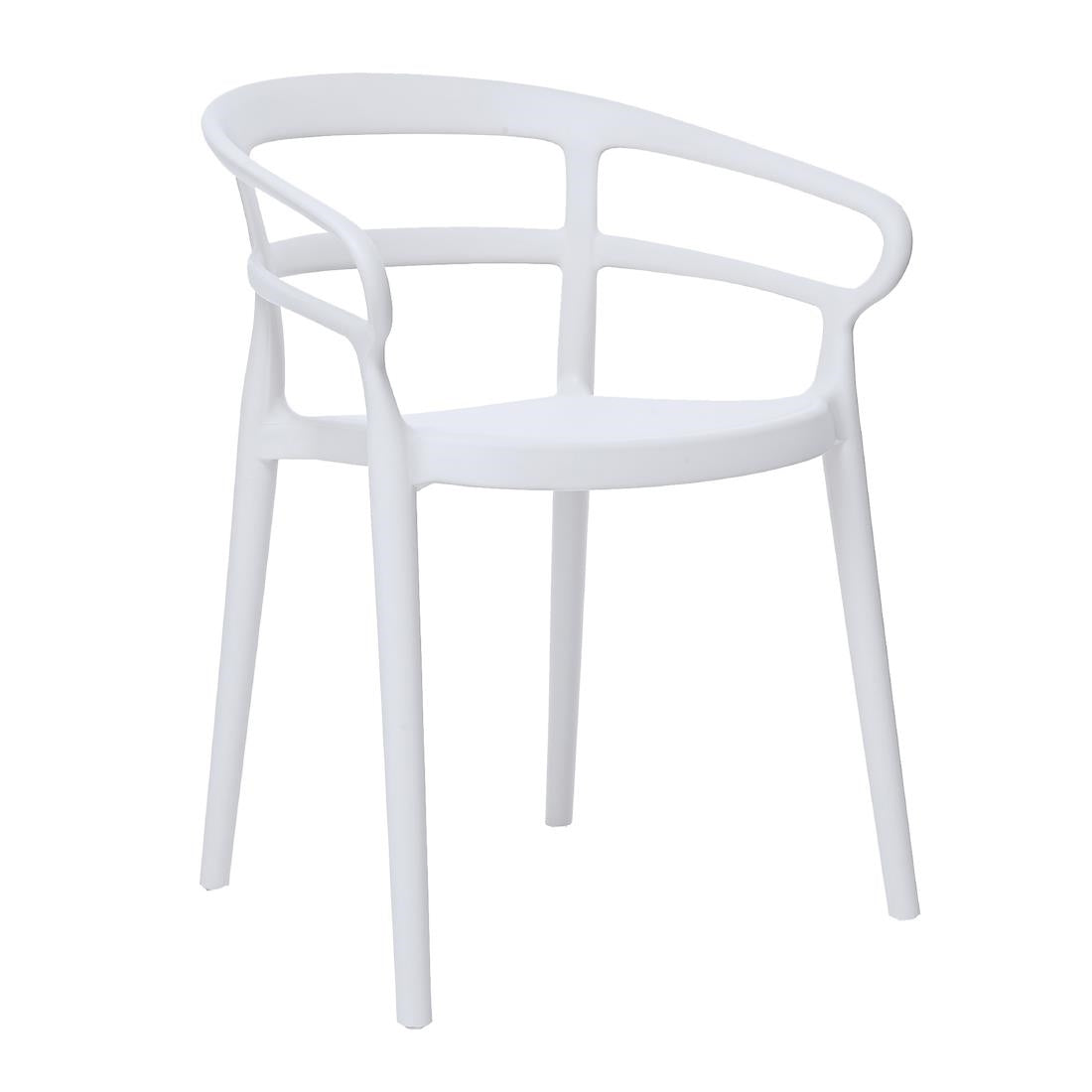 Bolero Mateo Café Chairs White (Pack 2)