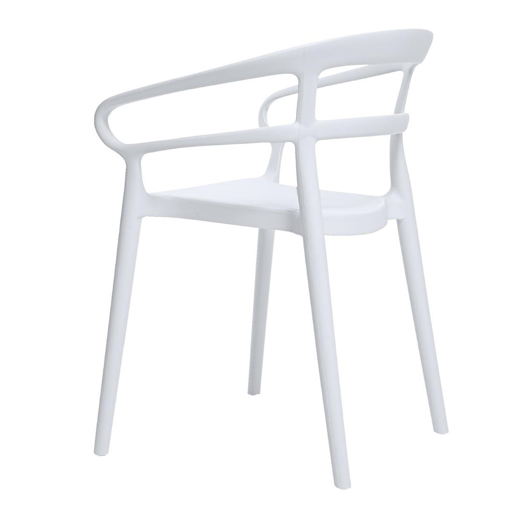 Bolero Mateo Café Chairs White (Pack 2)