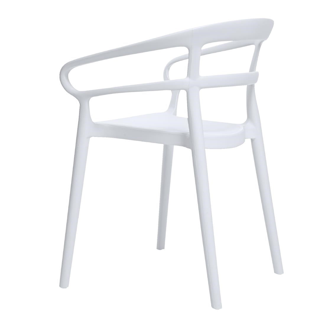 Bolero Mateo Café Chairs White (Pack 2)