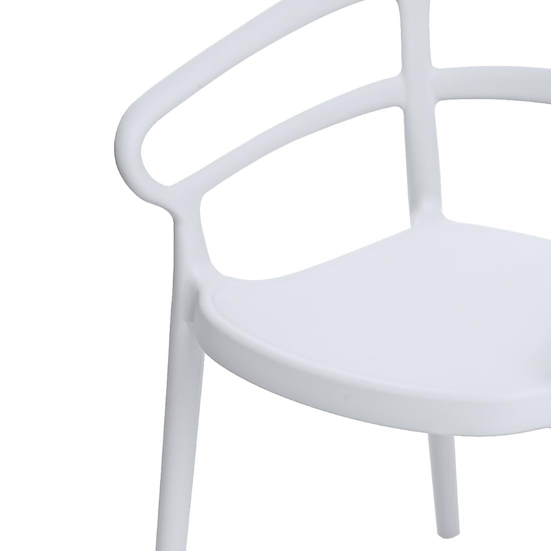 Bolero Mateo Café Chairs White (Pack 2)
