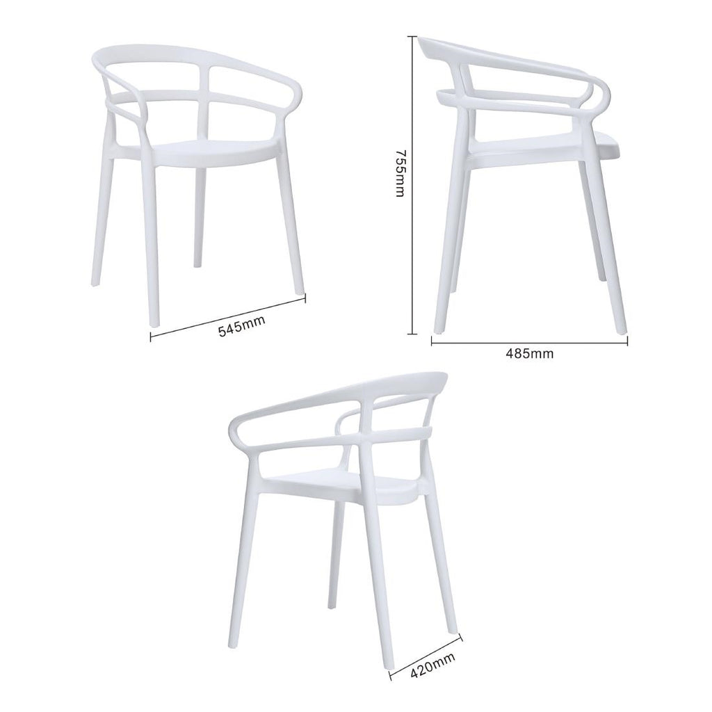 Bolero Mateo Café Chairs White (Pack 2)