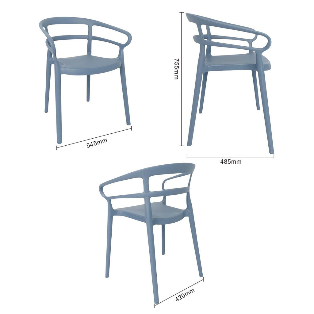 Bolero Mateo Café Chairs Slate (Pack 2)