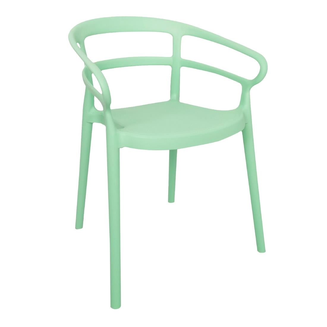 Bolero Mateo Café Chairs Light Green (Pack 2)