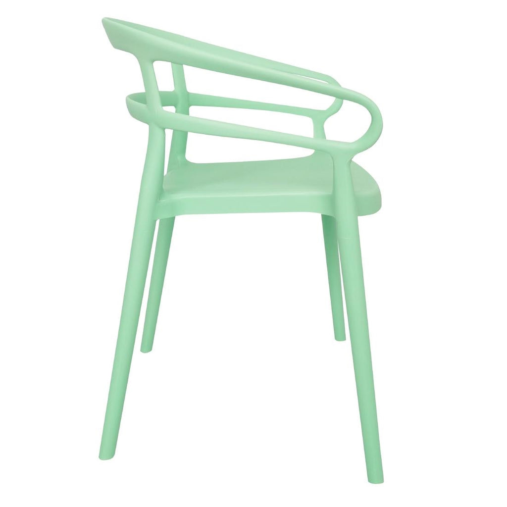 Bolero Mateo Café Chairs Light Green (Pack 2)