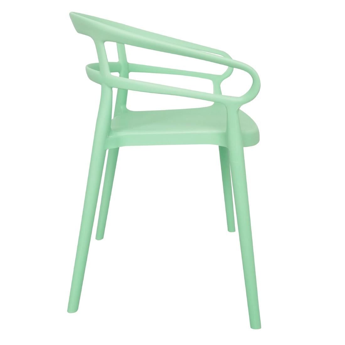 Bolero Mateo Café Chairs Light Green (Pack 2)
