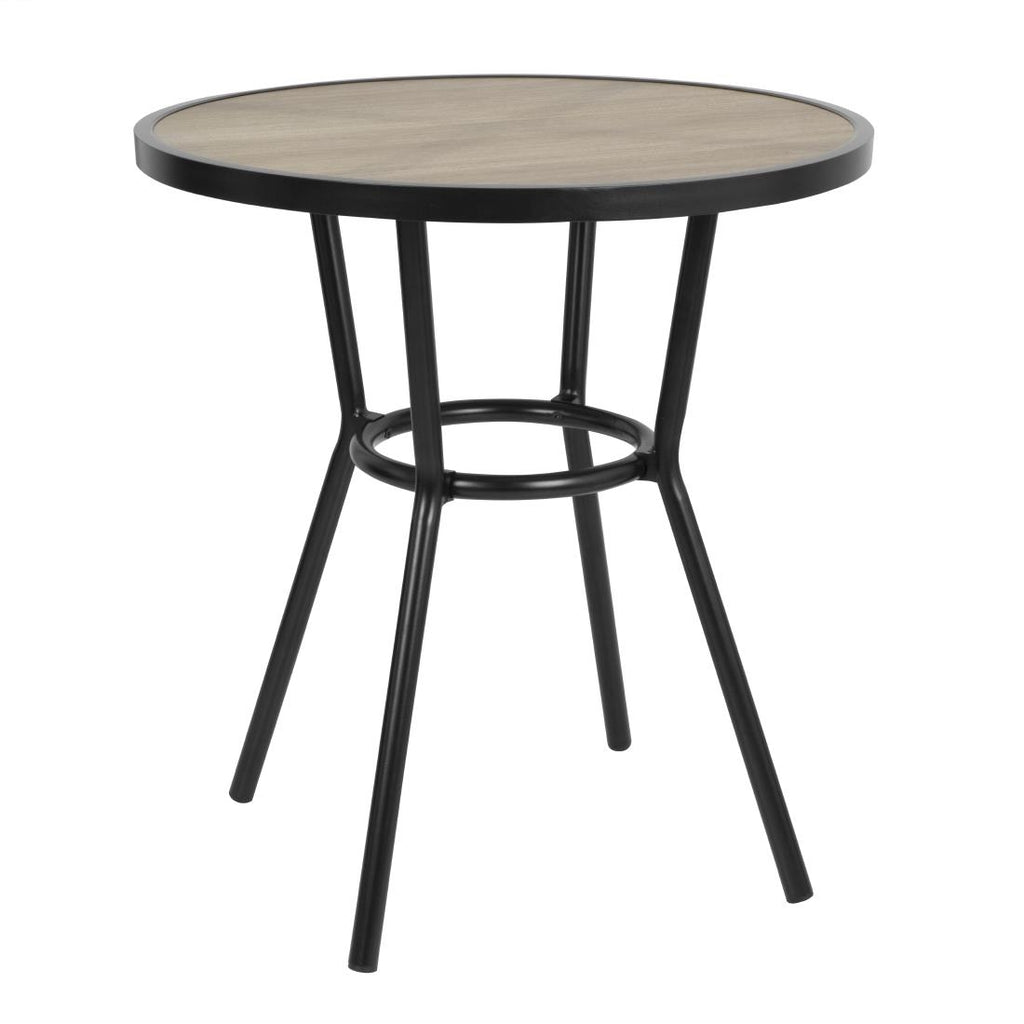 Bolero Marston Round Outdoor Table Black - 700mm