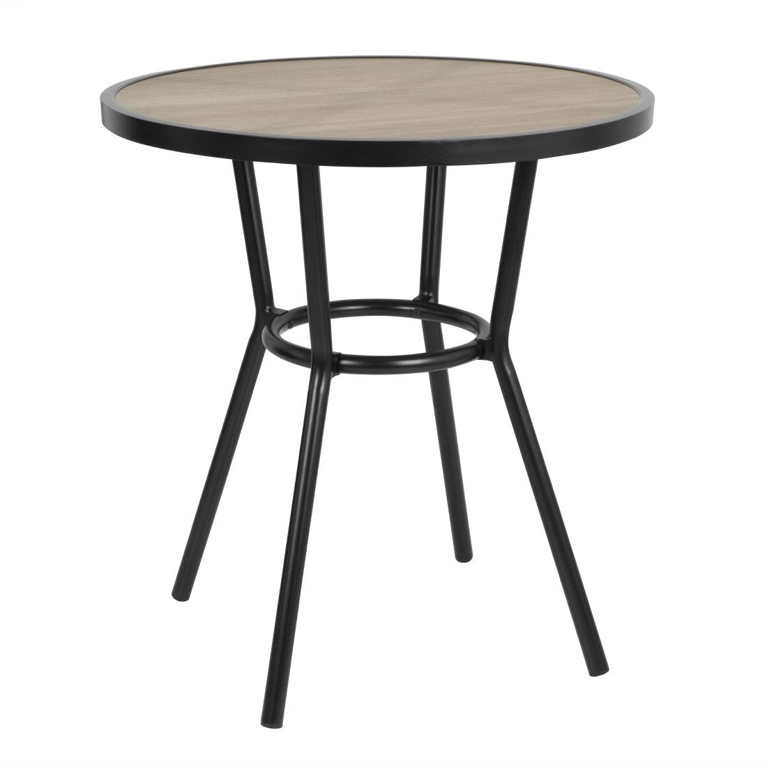 Bolero Marston Round Outdoor Table Black - 700mm