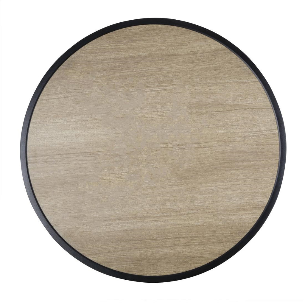 Bolero Marston Round Outdoor Table Black - 700mm