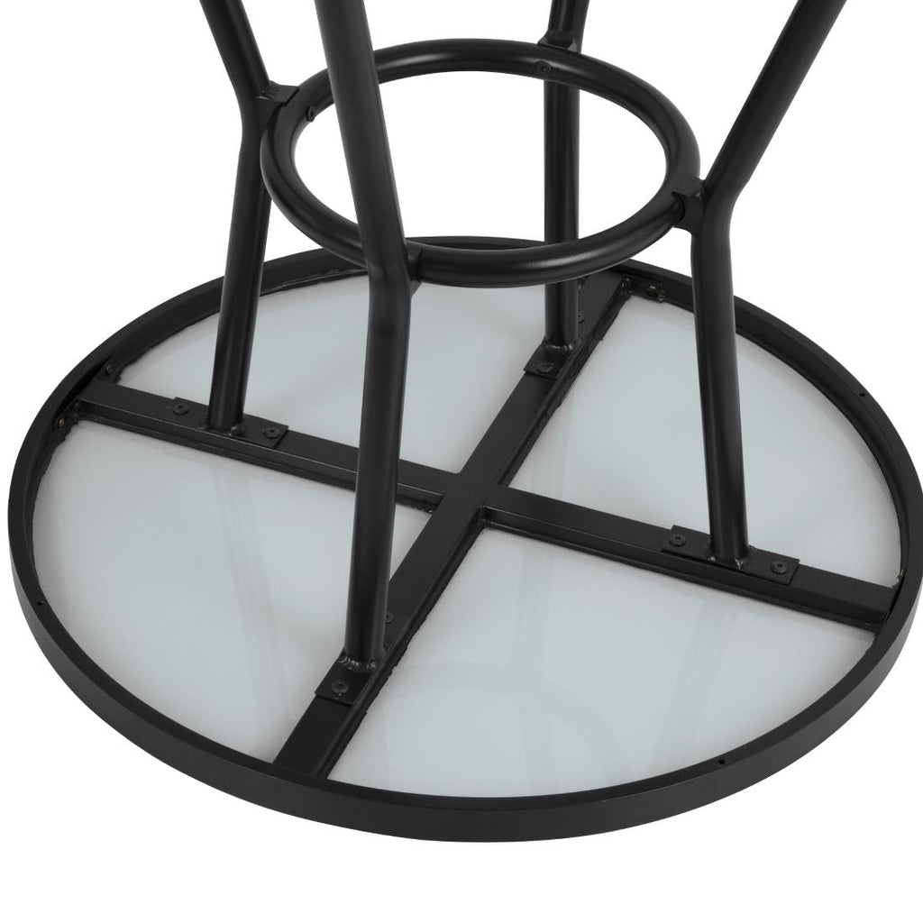 Bolero Marston Round Outdoor Table Black - 700mm