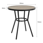 Bolero Marston Round Outdoor Table Black - 700mm