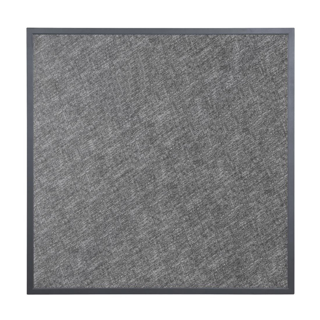 Bolero Black Brushed Mix Outdoor Fibre Glass Table Top Square Grey Trim - 700mm
