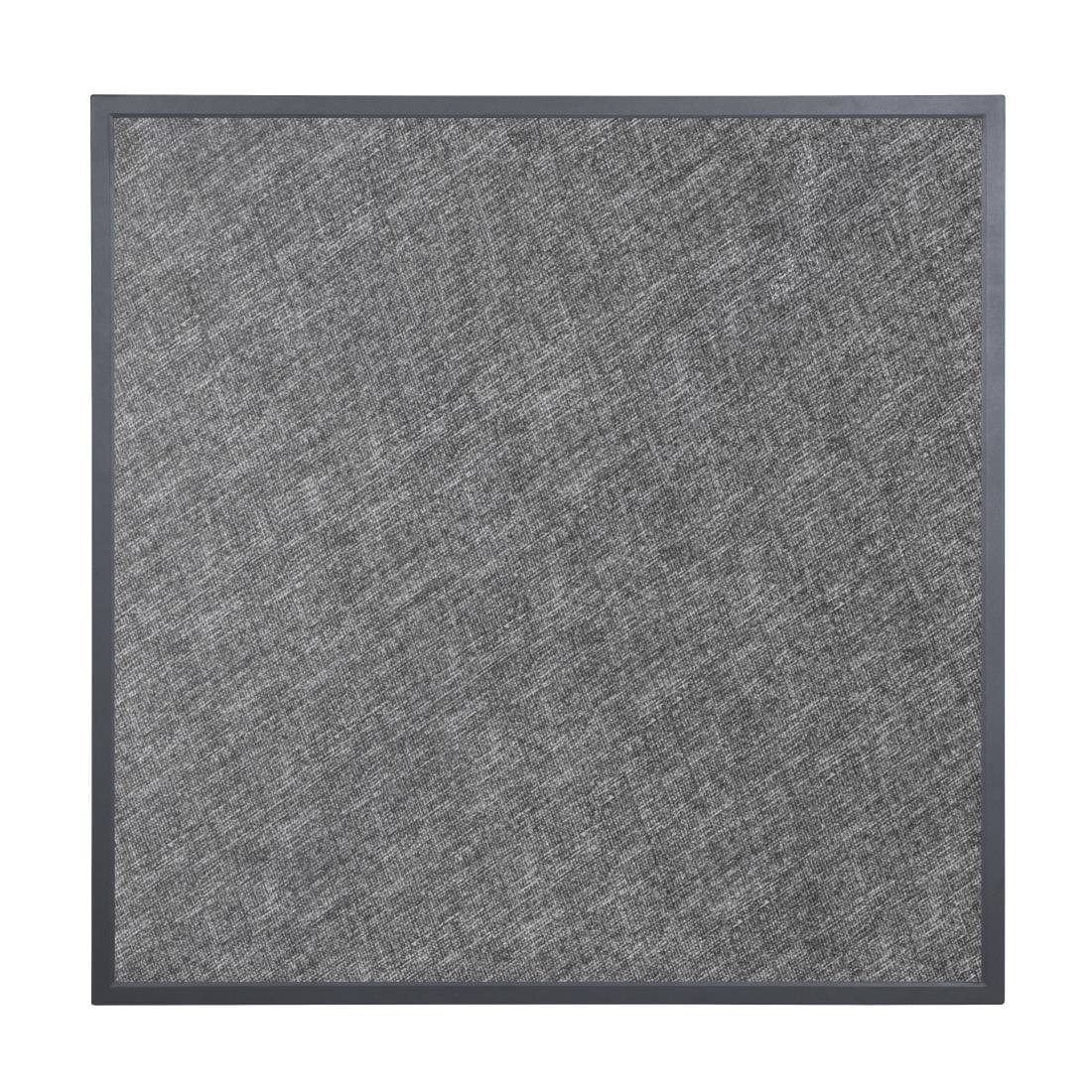 Bolero Black Brushed Mix Outdoor Fibre Glass Table Top Square Grey Trim - 700mm
