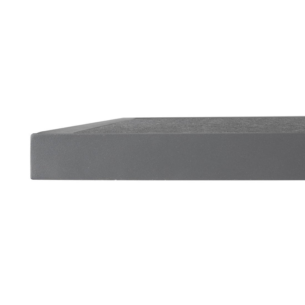 Bolero Black Brushed Mix Outdoor Fibre Glass Table Top Square Grey Trim - 700mm