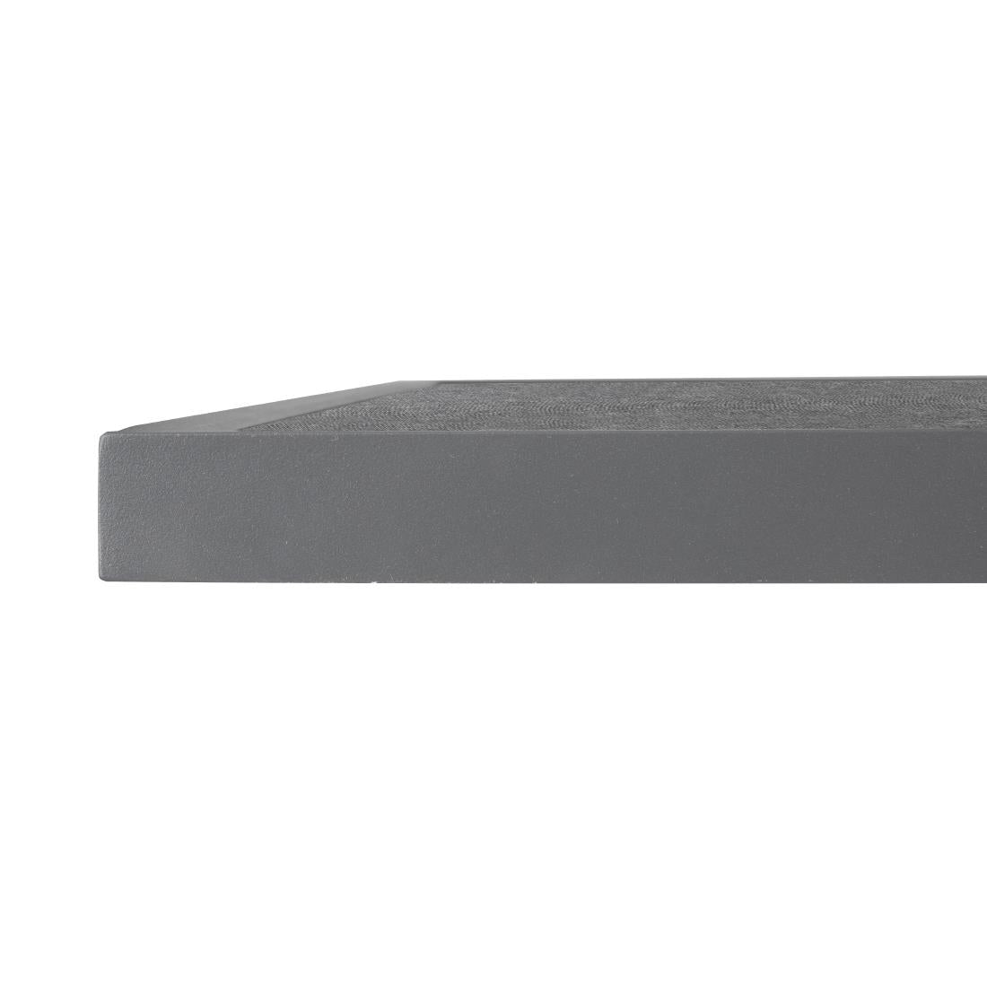 Bolero Black Brushed Mix Outdoor Fibre Glass Table Top Square Grey Trim - 700mm