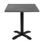Bolero Black Brushed Mix Outdoor Fibre Glass Table Top Square Grey Trim - 700mm