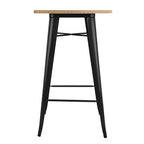 Bolero Bistro Bar Table with Wooden Top Black
