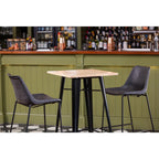 Bolero Bistro Bar Table with Wooden Top Black