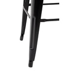 Bolero Bistro High Stool with Backrest Black & Wooden Seat Pad (Pack 4)