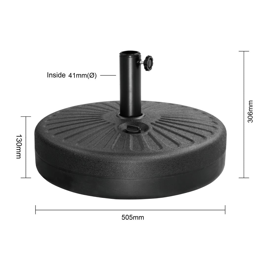 Bolero Umbrella Base Black - 20Ltr