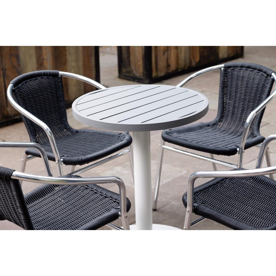 Bolero Outdoor/Indoor Cast Iron Round Table Base - White