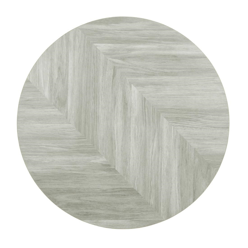 Bolero Pre-Drilled Round Table Top Chevron Design - 600mm