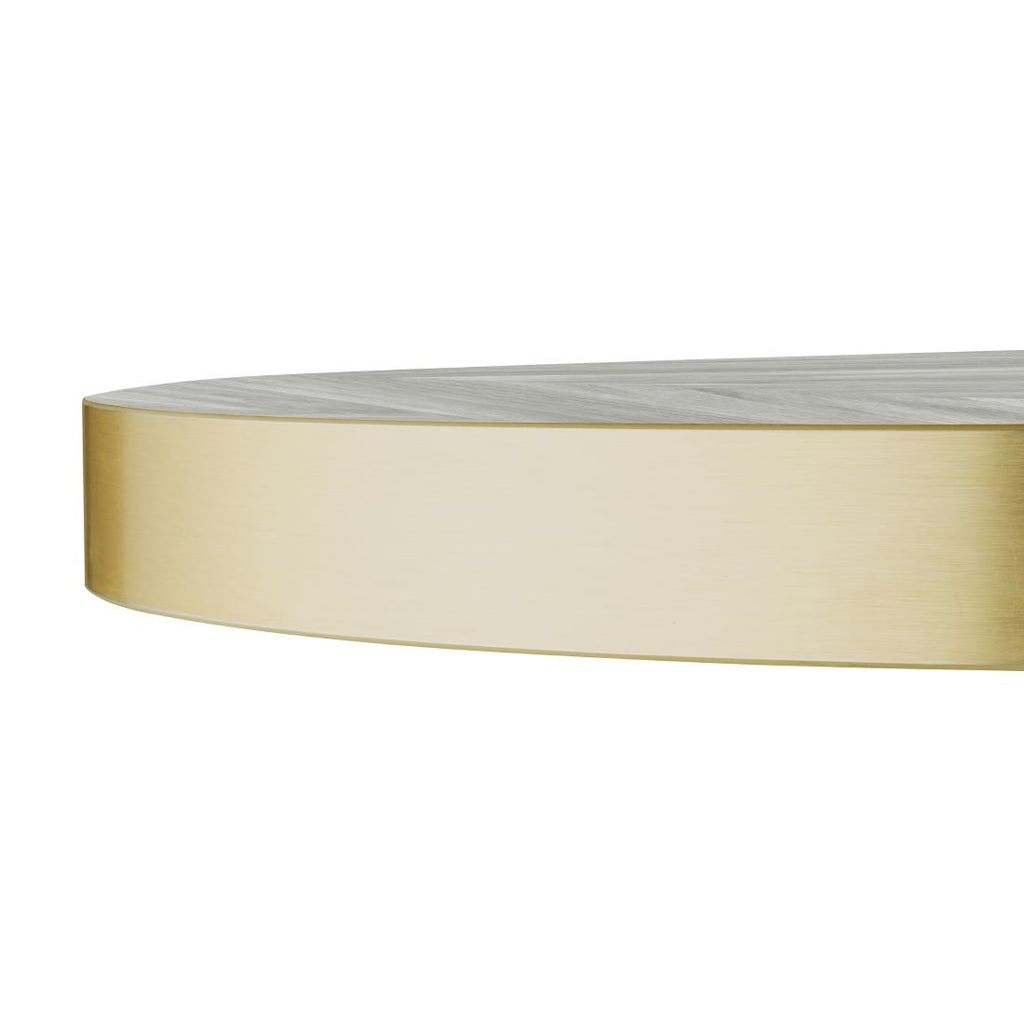 Bolero Pre-Drilled Round Table Top Chevron Design - 600mm