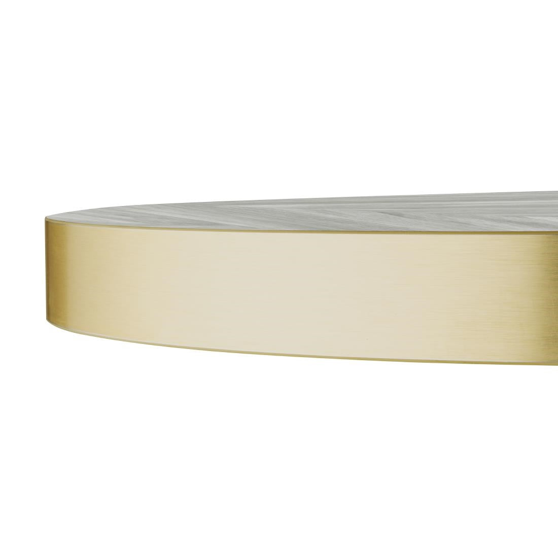 Bolero Pre-Drilled Round Table Top Chevron Design - 600mm