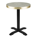 Bolero Pre-Drilled Round Table Top Chevron Design - 600mm