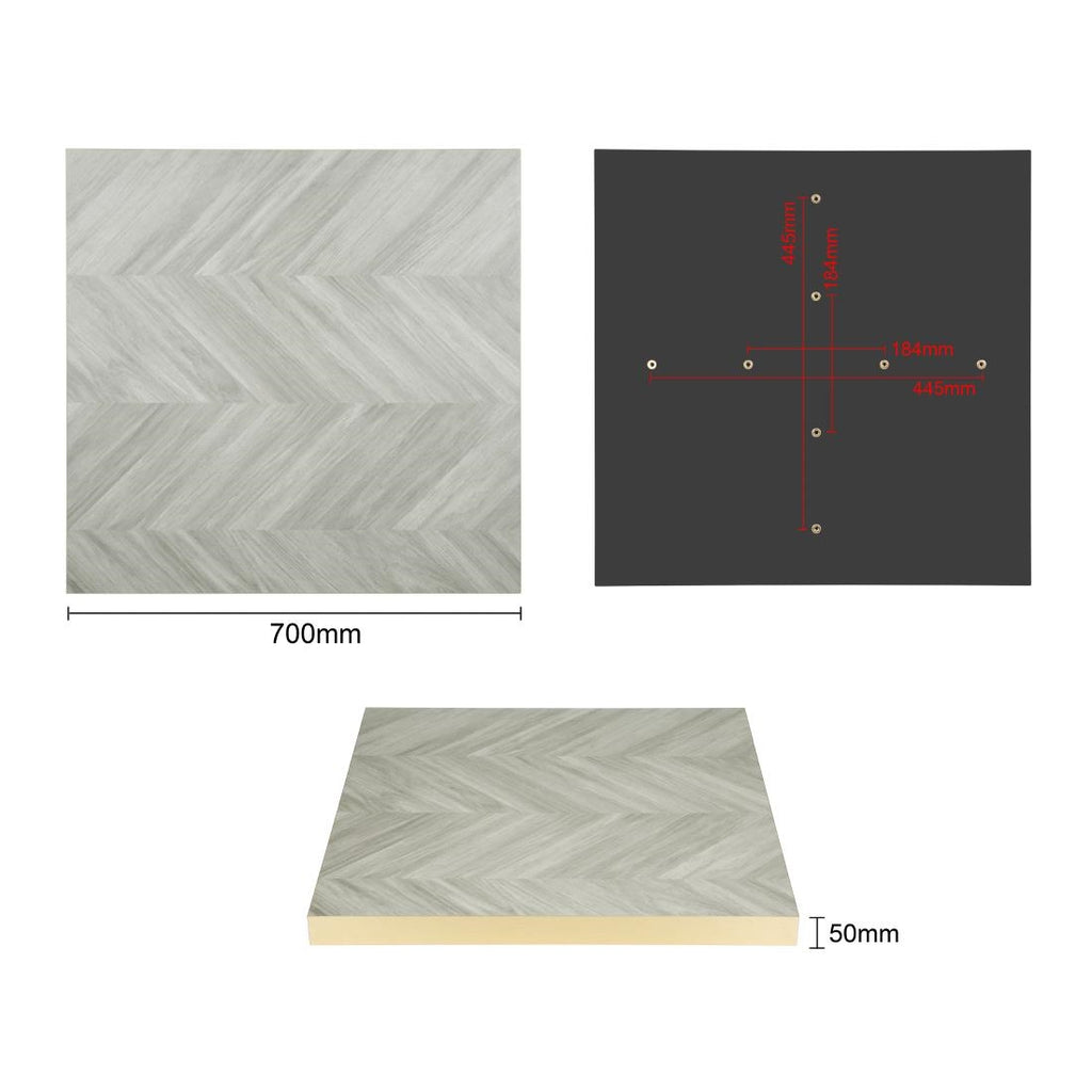 Bolero Pre-Drilled Table Top Chevron Design - 700mm