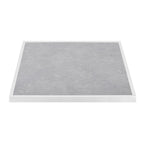 Bolero Light Grey Stone Effect Outdoor Fibre Glass Table Top White Trim - 700mm