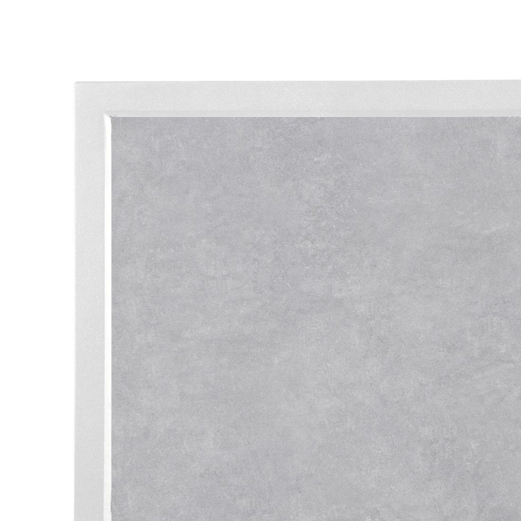 Bolero Light Grey Stone Effect Outdoor Fibre Glass Table Top White Trim - 700mm