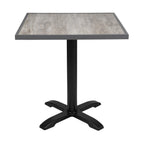 Bolero Wood Grain Effect Outdoor Fibre Glass Table Top Grey Trim - 700mm