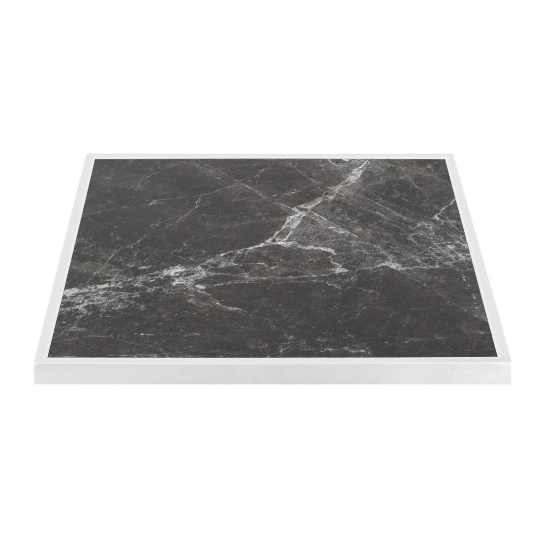 Bolero Dark Granite Effect Outdoor Fibre Glass Table Top White Trim - 700mm