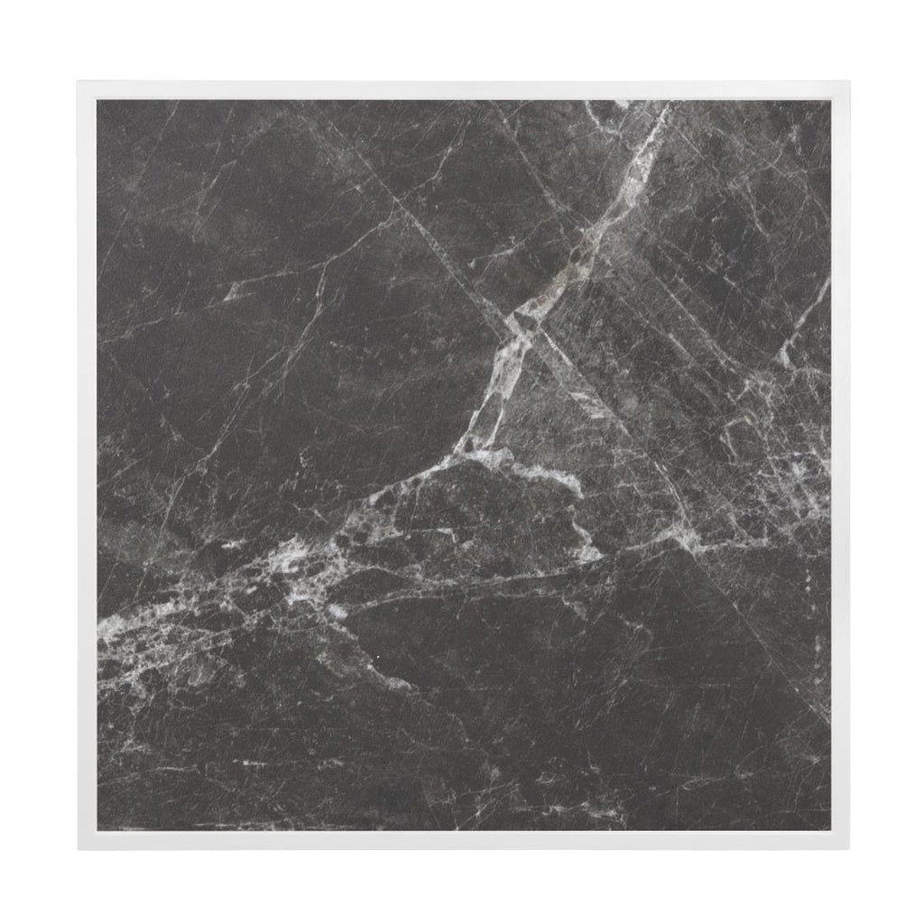 Bolero Dark Granite Effect Outdoor Fibre Glass Table Top White Trim - 700mm