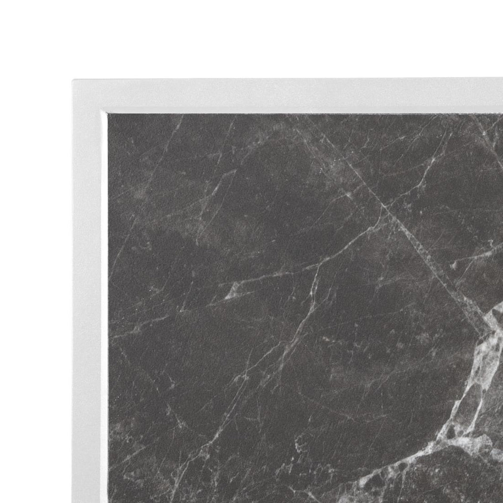 Bolero Dark Granite Effect Outdoor Fibre Glass Table Top White Trim - 700mm