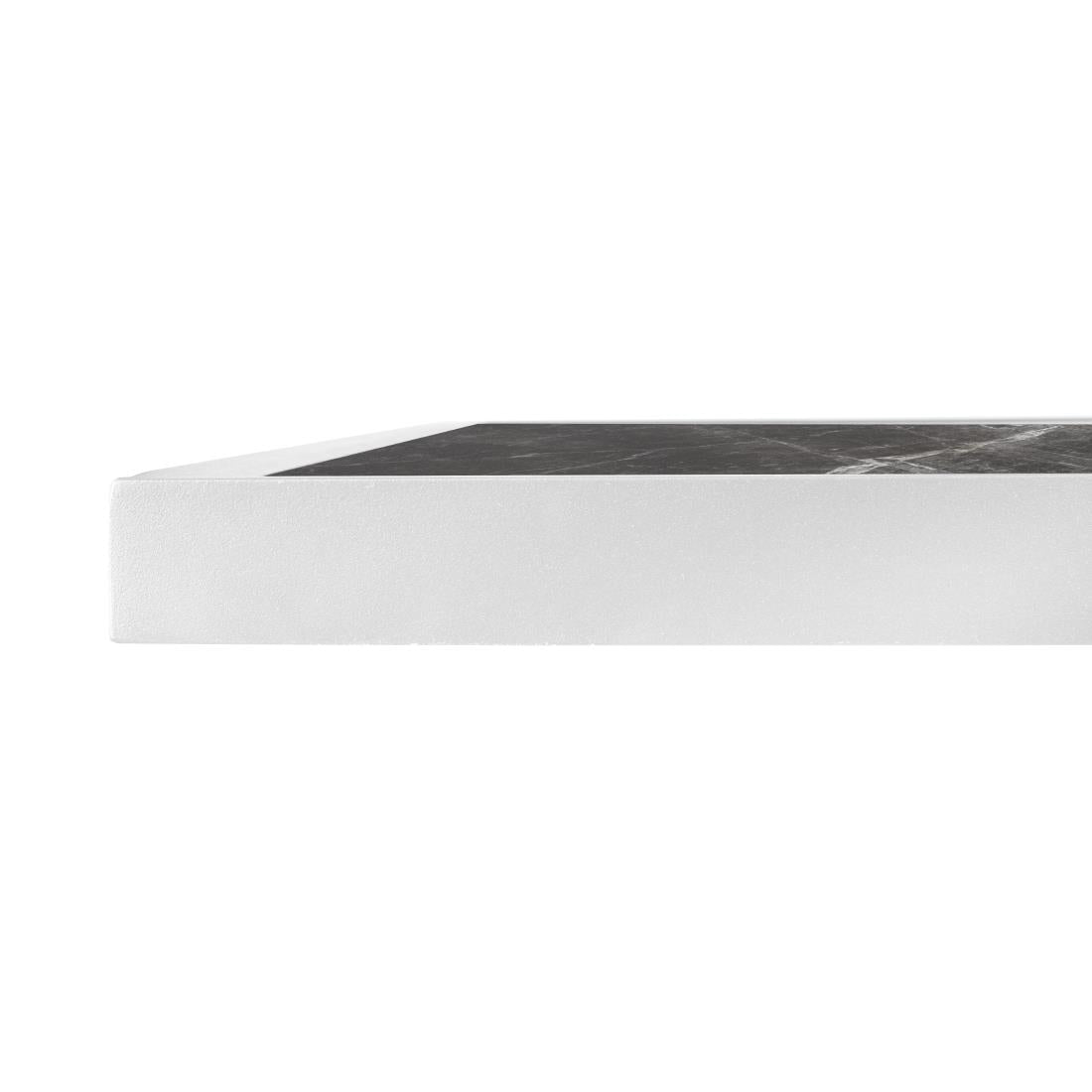Bolero Dark Granite Effect Outdoor Fibre Glass Table Top White Trim - 700mm
