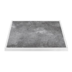 Bolero Dark Stone Effect Outdoor Fibre Glass Table Top White Trim - 700mm