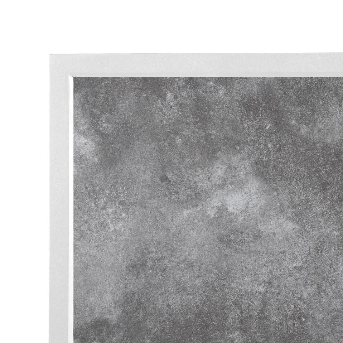 Bolero Dark Stone Effect Outdoor Fibre Glass Table Top White Trim - 700mm