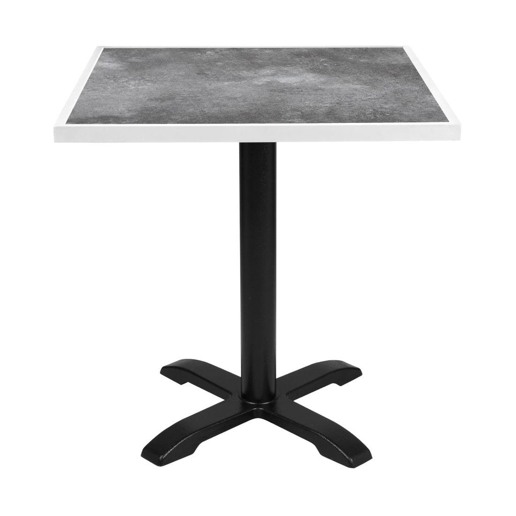 Bolero Dark Stone Effect Outdoor Fibre Glass Table Top White Trim - 700mm