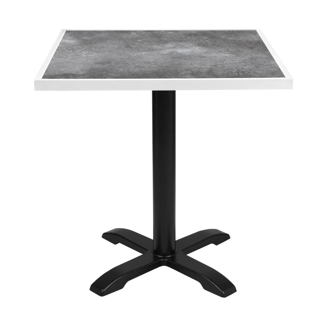 Bolero Dark Stone Effect Outdoor Fibre Glass Table Top White Trim - 700mm
