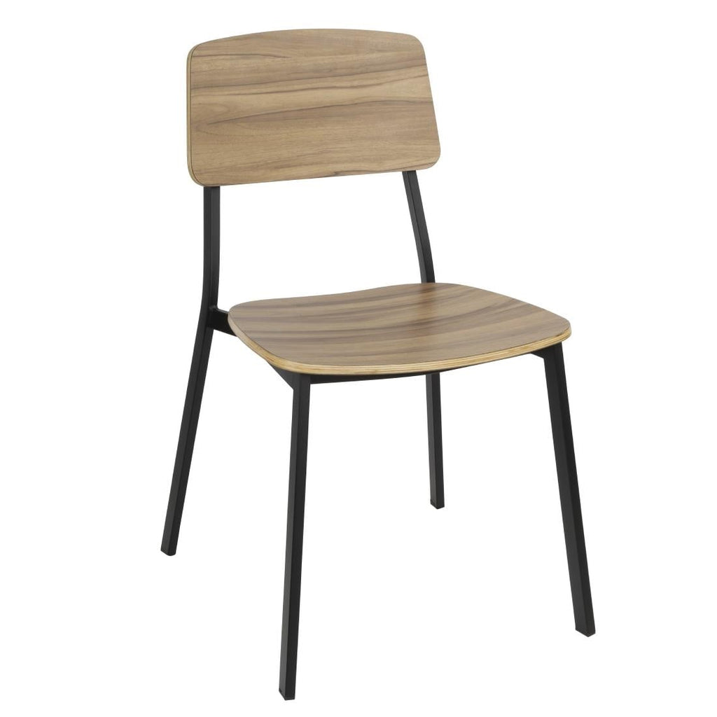 Bolero Beaufort Wooden Interior Dining Chairs (Pack 2)