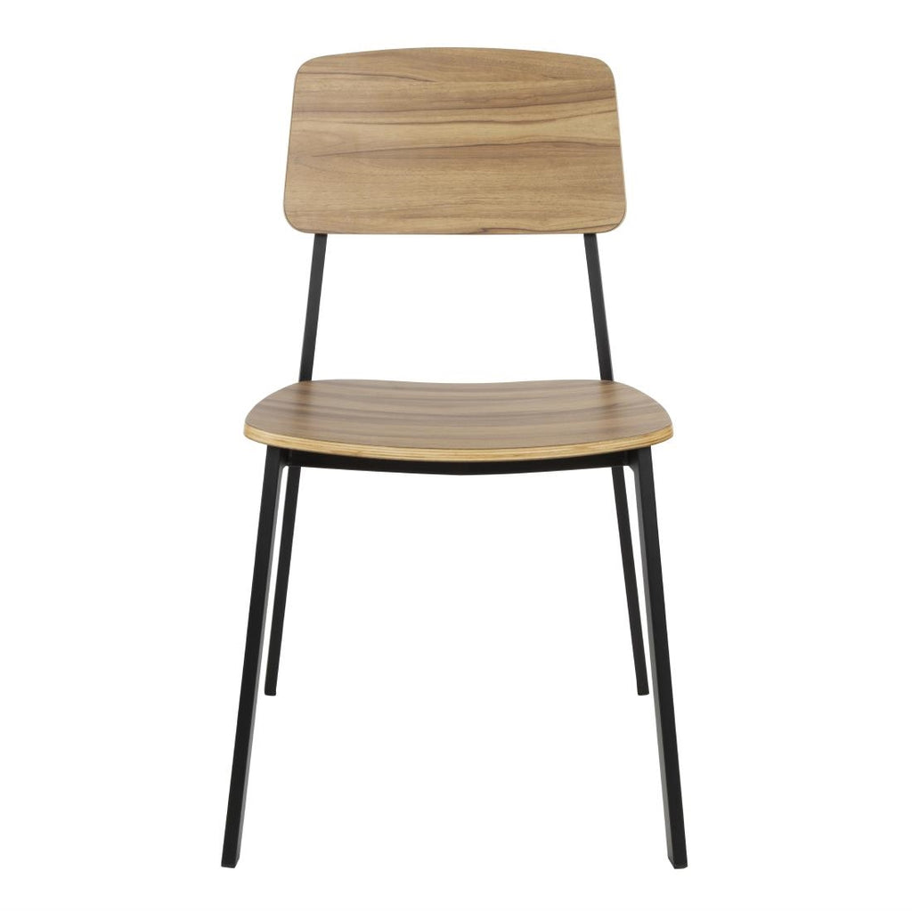 Bolero Beaufort Wooden Interior Dining Chairs (Pack 2)