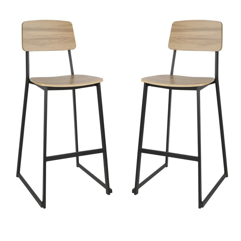 Bolero Beaufort Wooden Interior High Stools (Set 2)