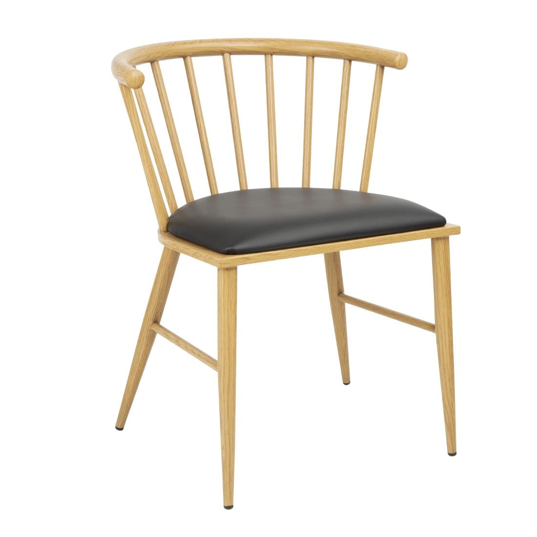 Bolero Harrowdene Light Wood Effect Spindle Padded Interior Chairs (Set 2)