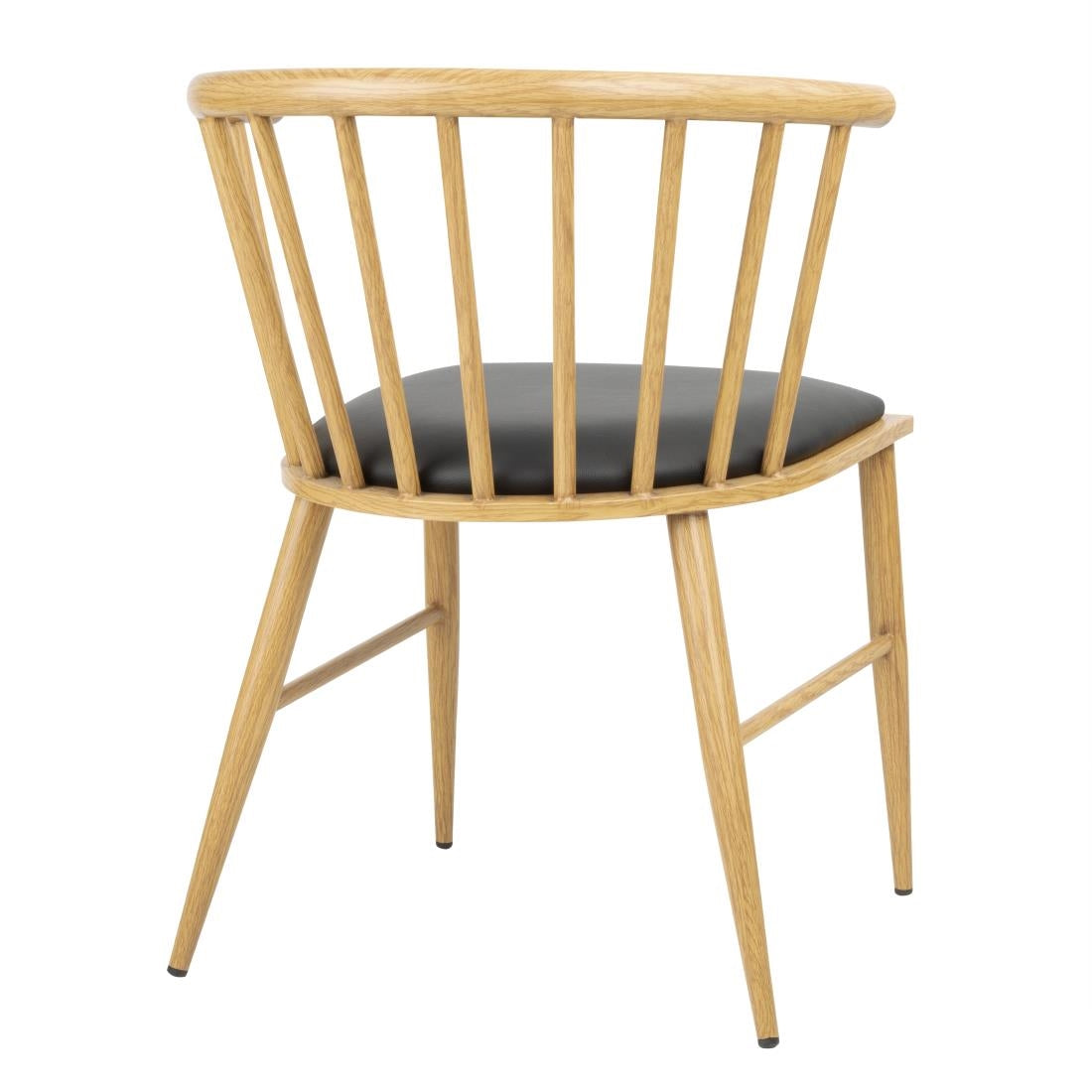 Bolero Harrowdene Light Wood Effect Spindle Padded Interior Chairs (Set 2)