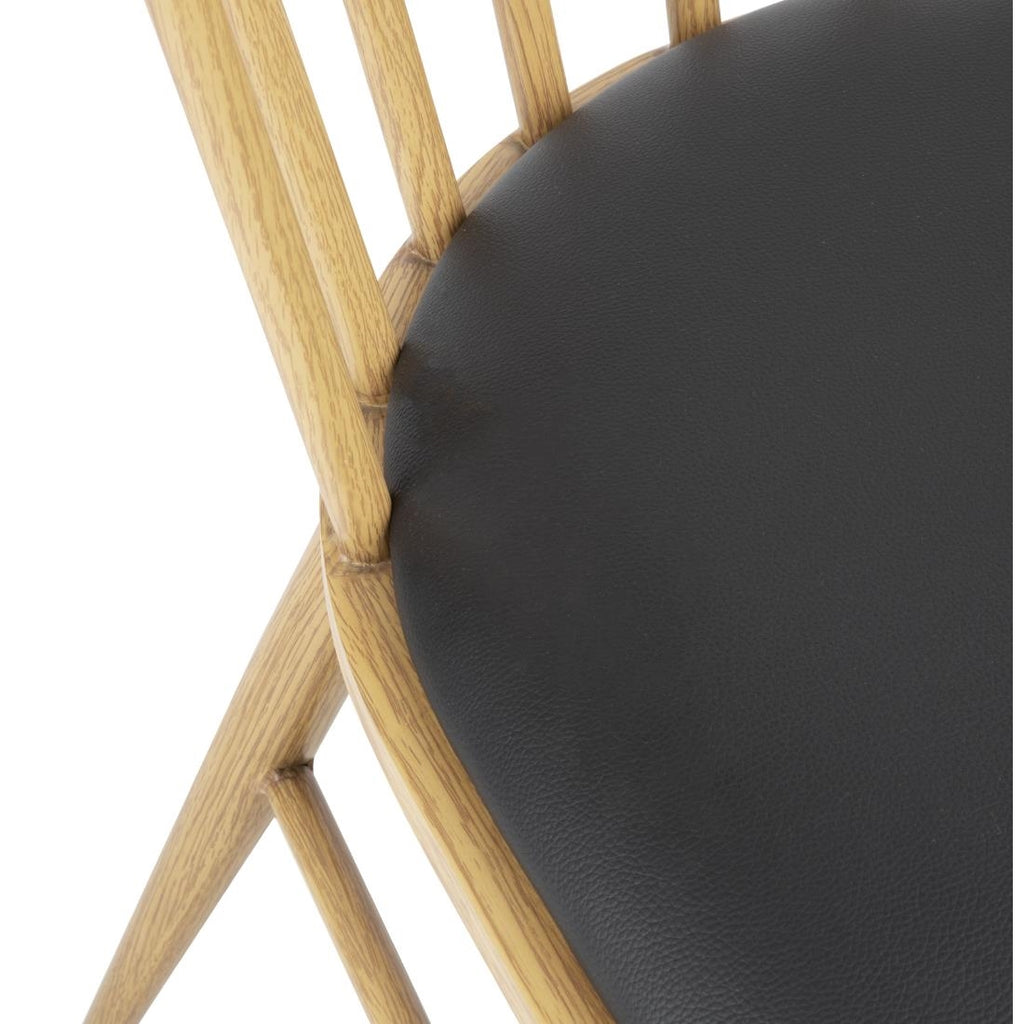 Bolero Harrowdene Light Wood Effect Spindle Padded Interior Chairs (Set 2)