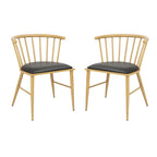 Bolero Harrowdene Light Wood Effect Spindle Padded Interior Chairs (Set 2)