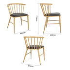 Bolero Harrowdene Light Wood Effect Spindle Padded Interior Chairs (Set 2)
